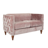 OSP Home Furnishings EVE52-V22 Evie Tufted Loveseat in Rose with Coffee Legs 2/CTN